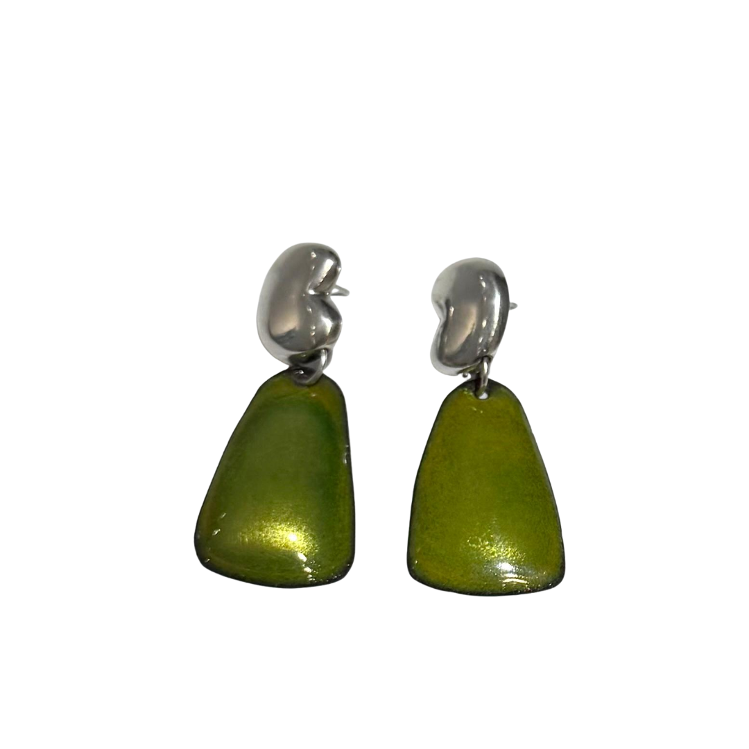 Chartreuse Lilly Pad Earrings