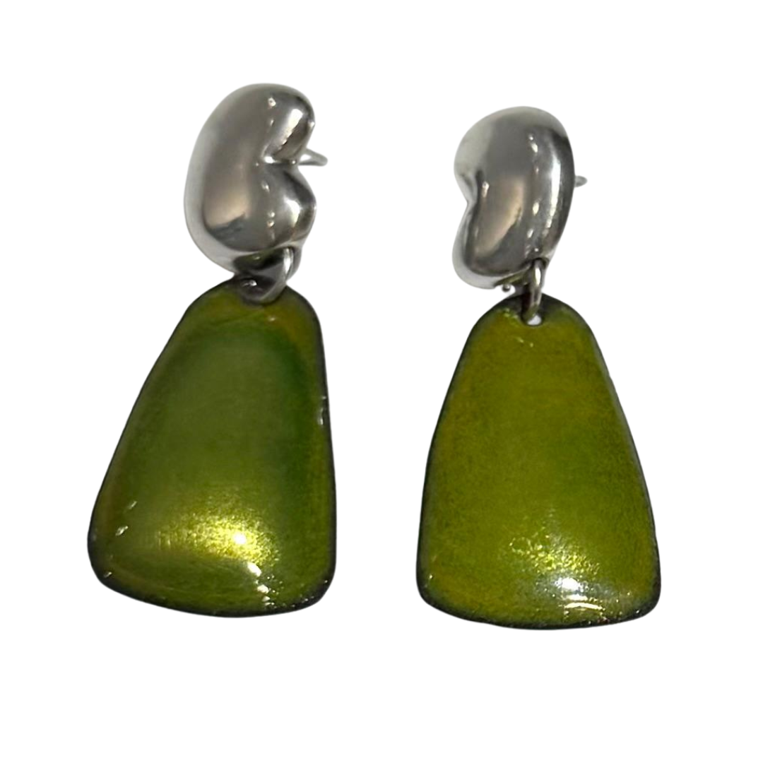 Chartreuse Lilly Pad Earrings