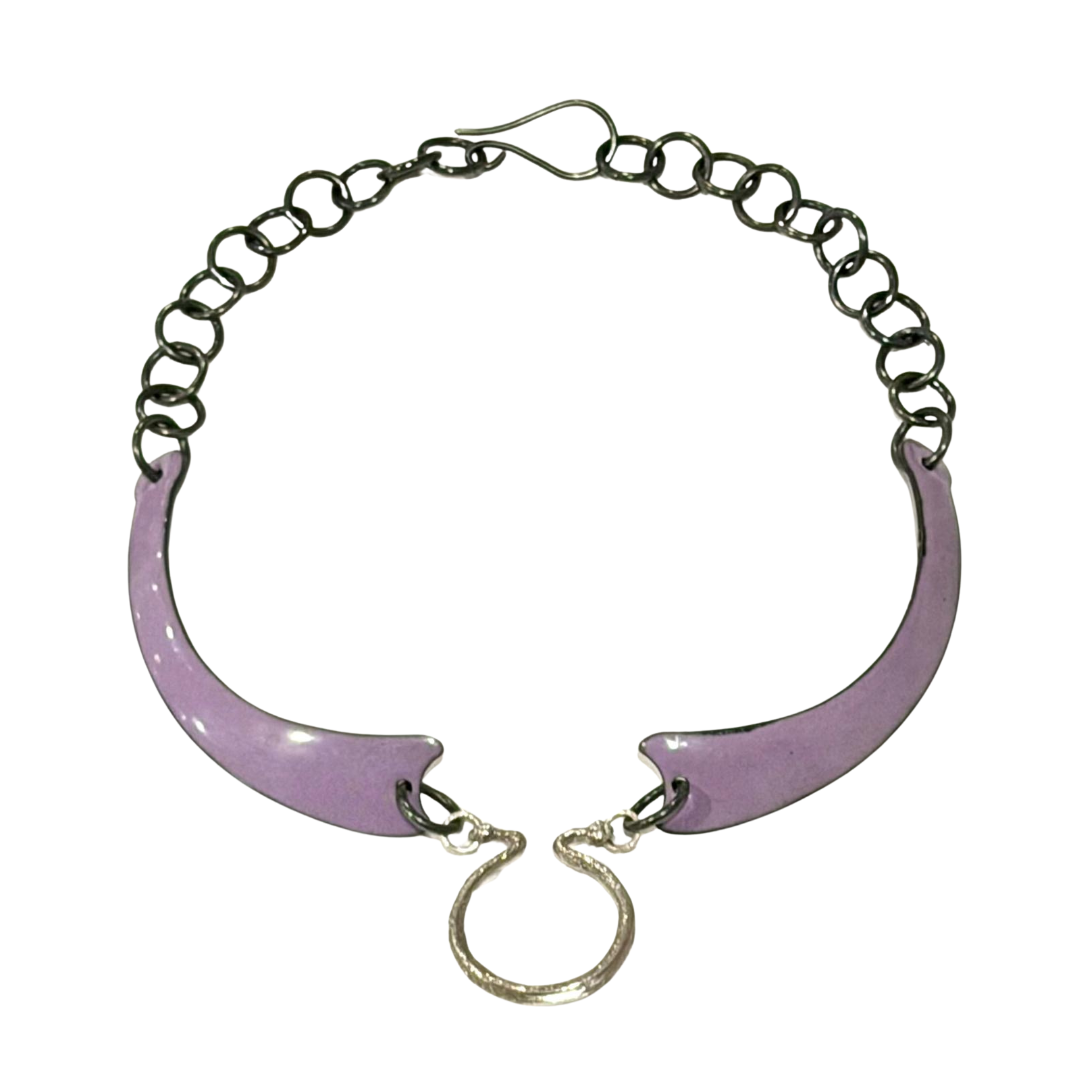 Double Snake Head Lilac Necklace