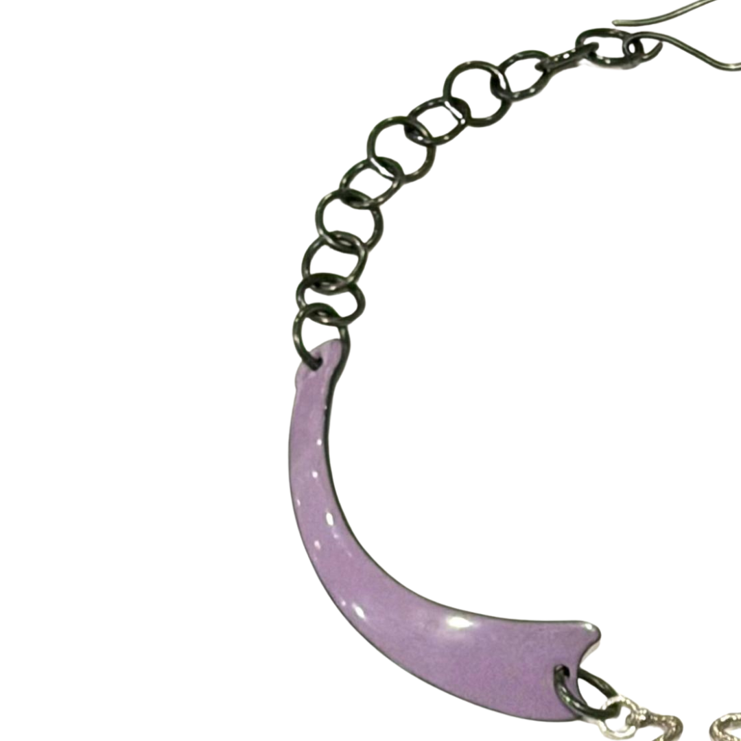 Double Snake Head Lilac Necklace