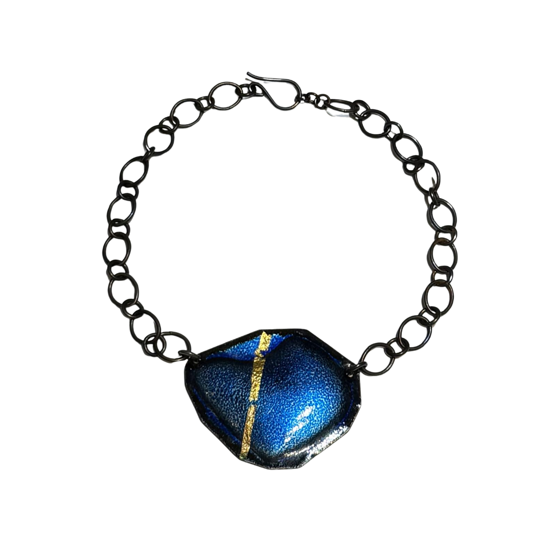 Prussian Blue & Gold Necklace