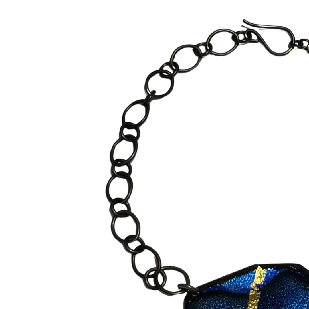 Prussian Blue & Gold Necklace