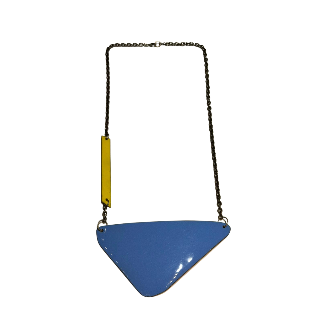 Daphne Blue with Golden Bar Necklace