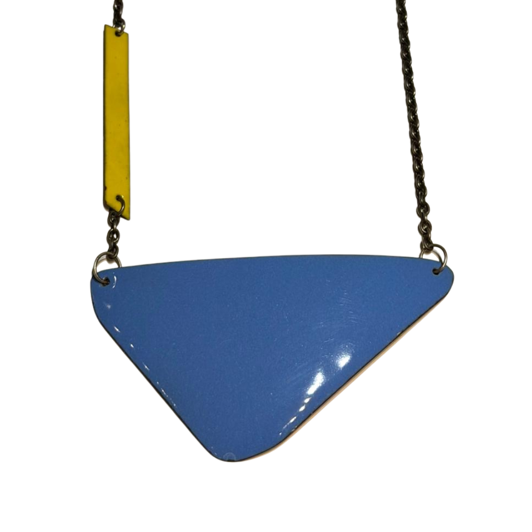 Daphne Blue with Golden Bar Necklace