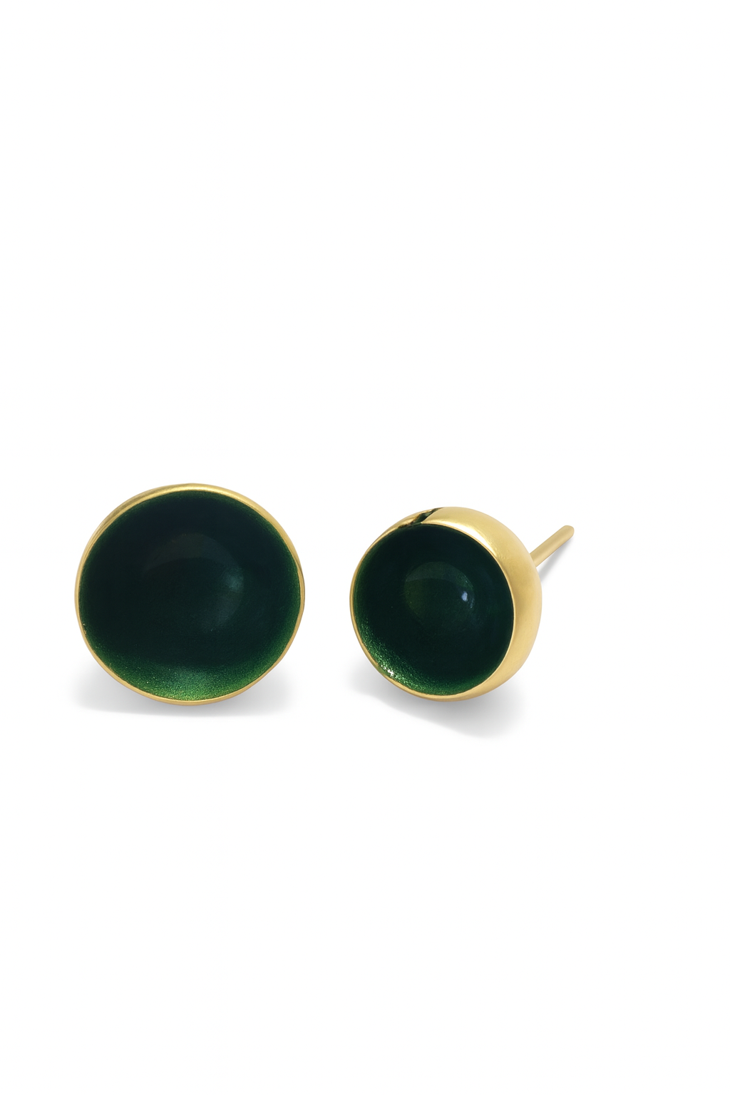 True Green Enamel Cup Earrings