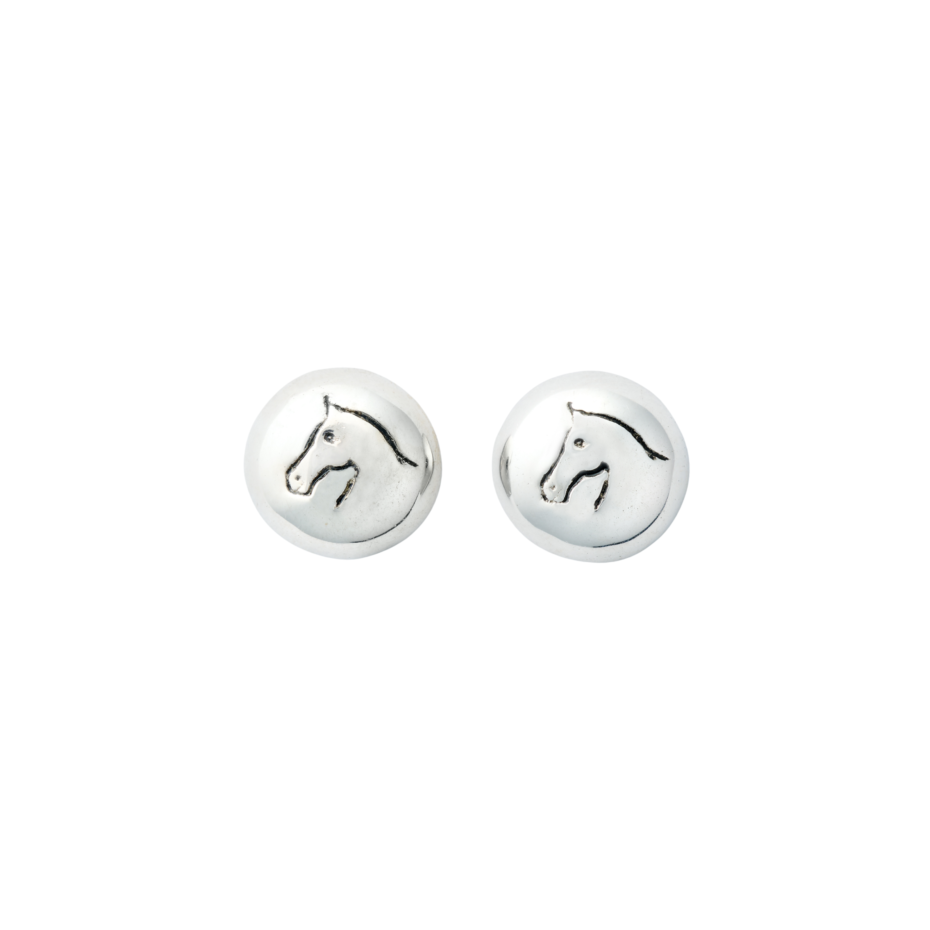 Etched Horse Head Earrings