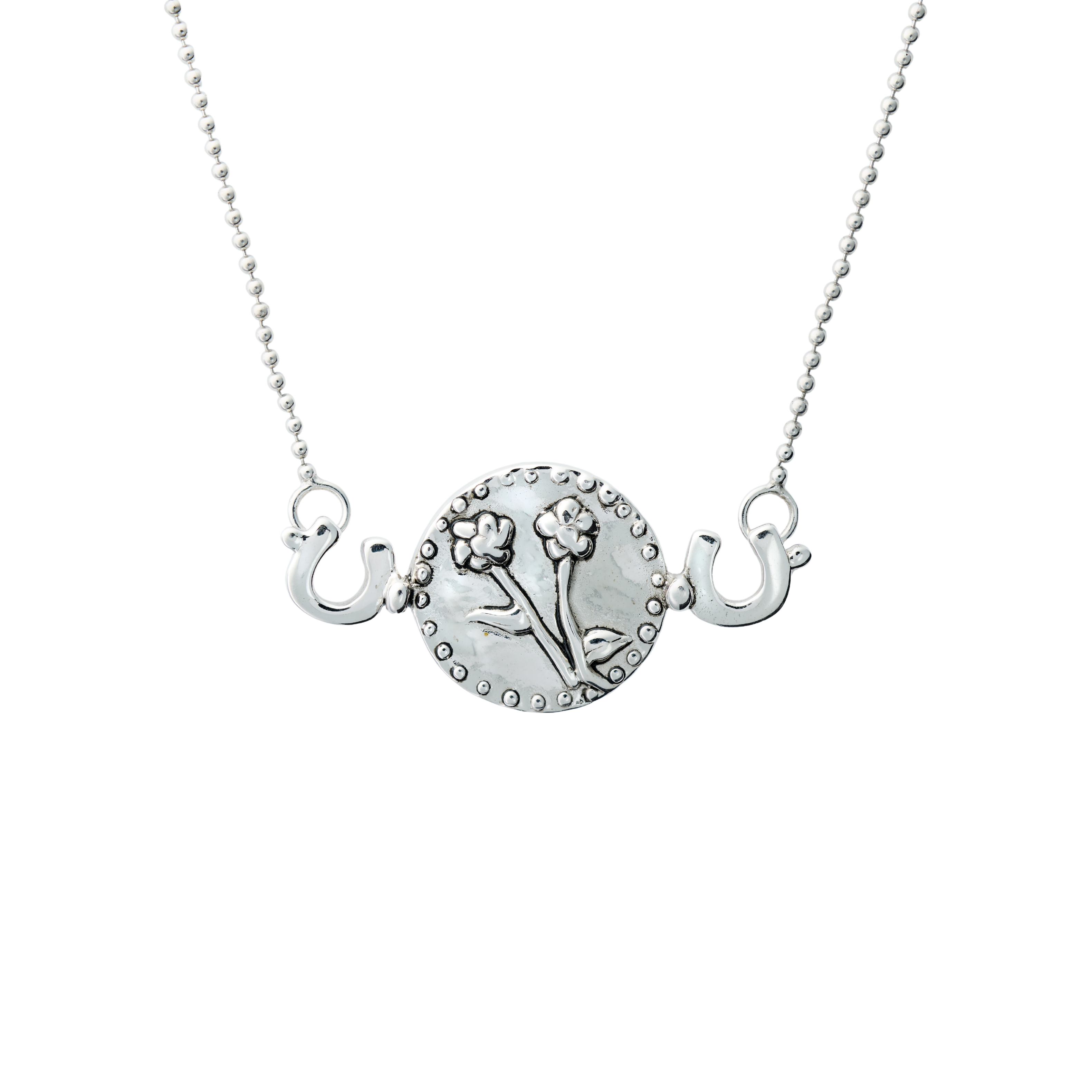 Flower with Horseshoe Pendant
