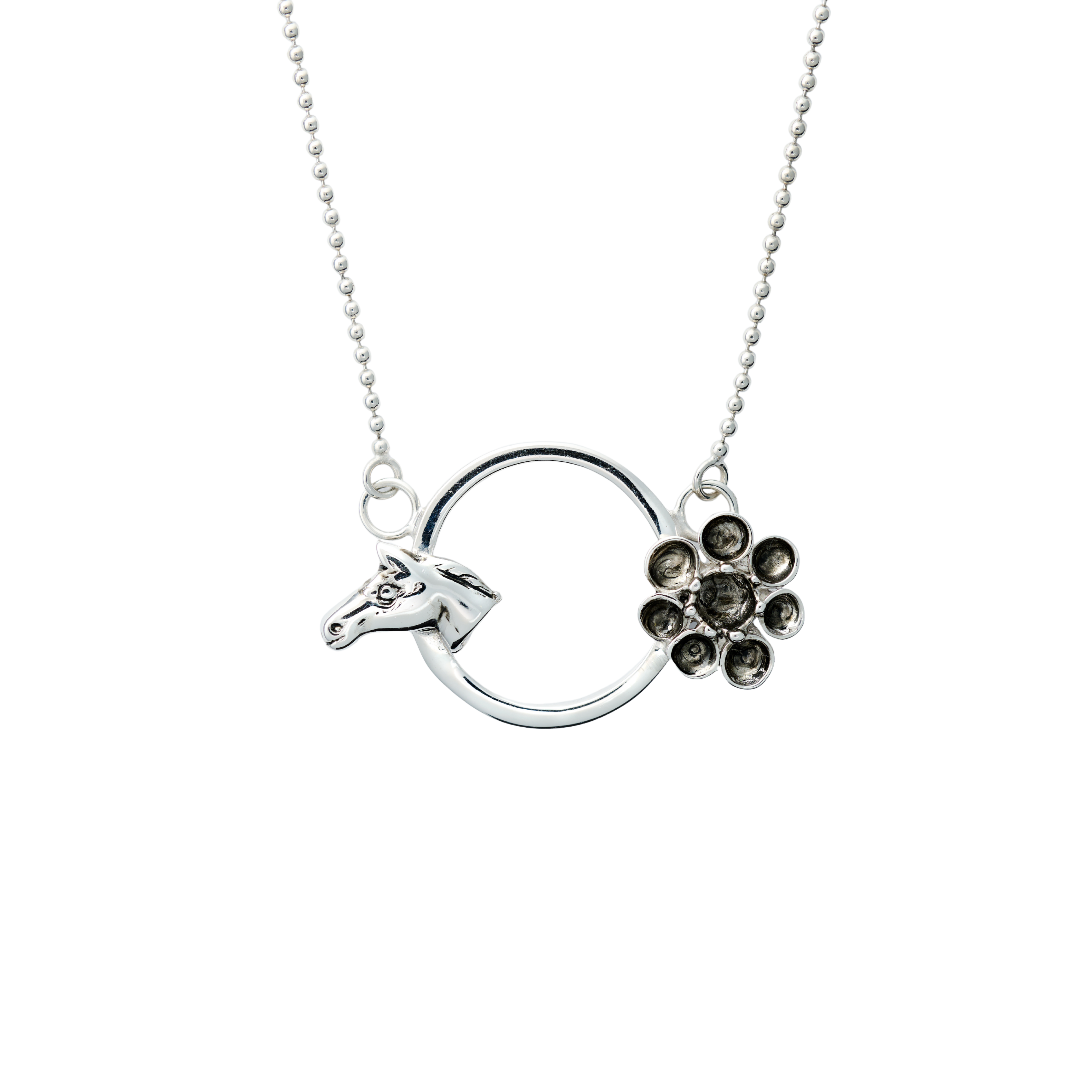 Horse Head With Flower Pendant