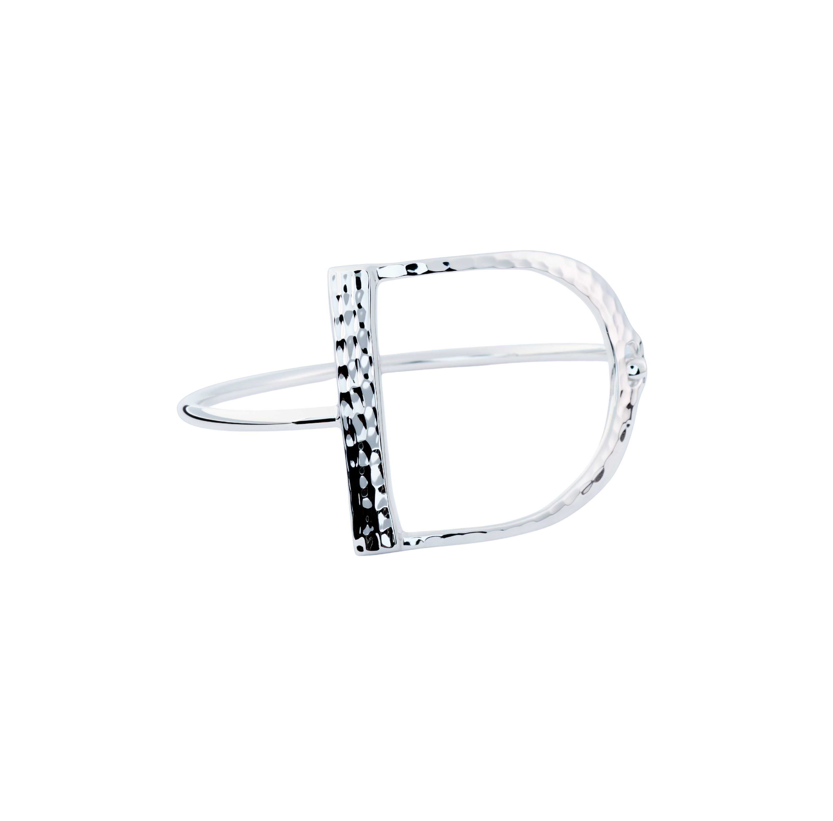 Large Stirrup Hammered Bracelet