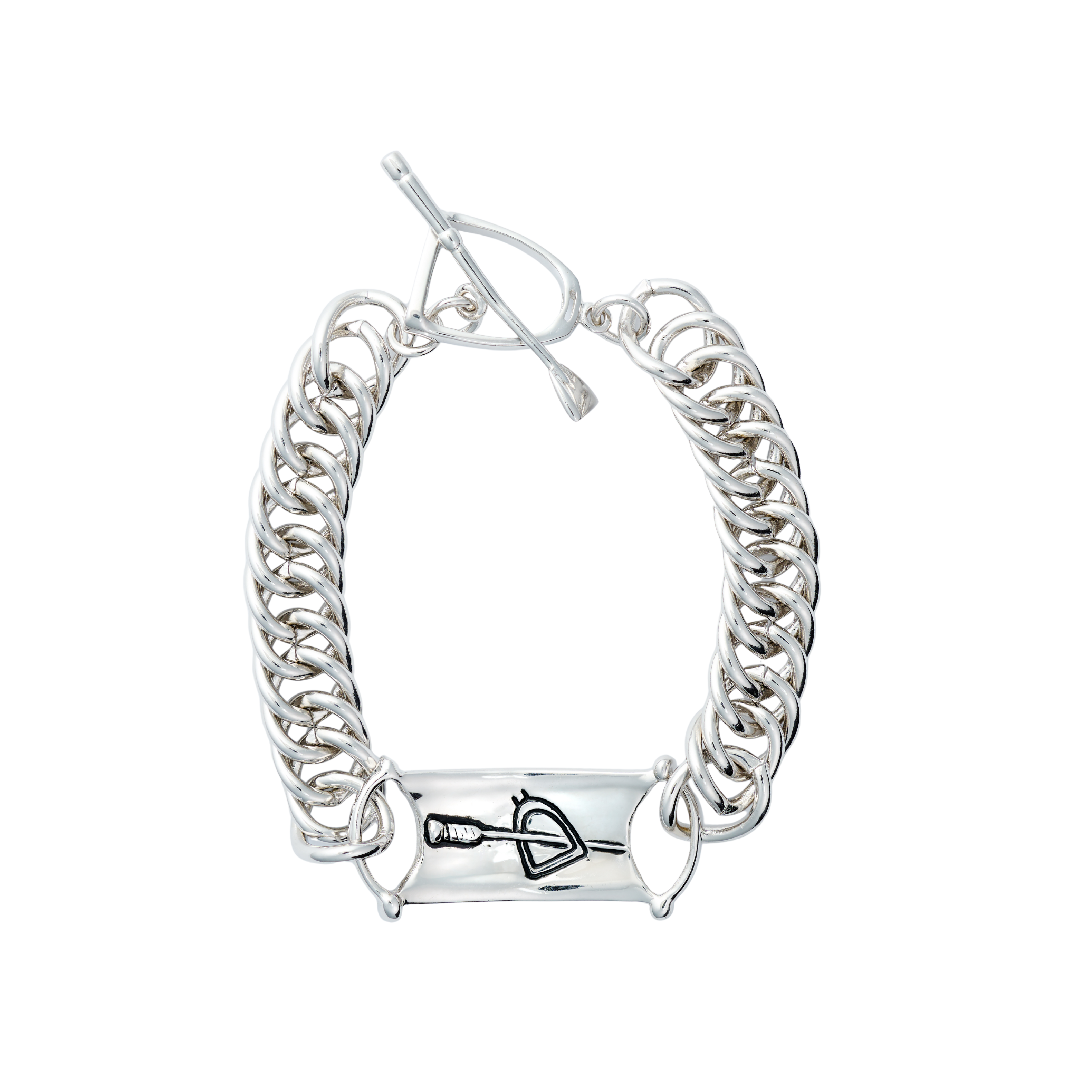 Stirrup and Crop Bracelet with Curb Chain