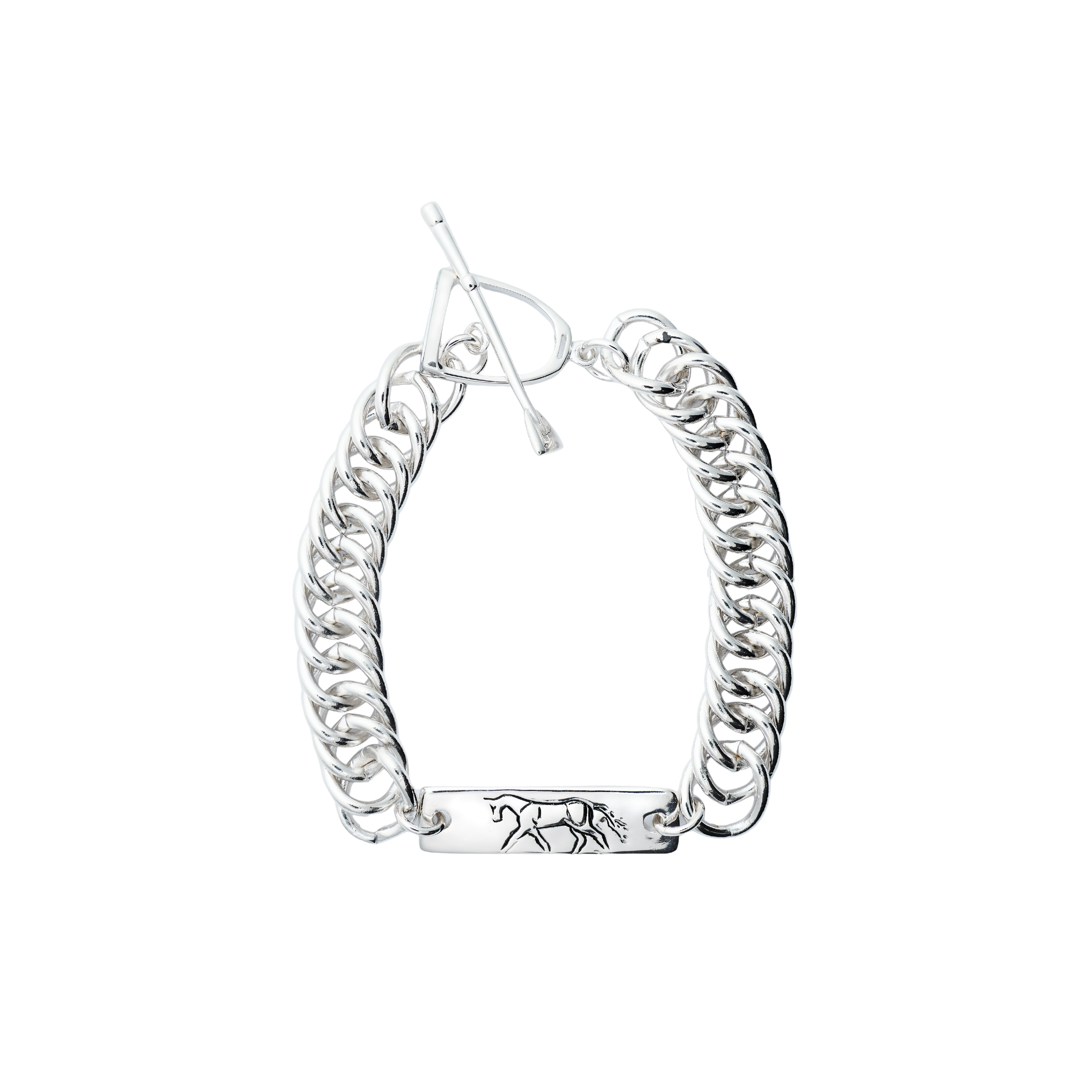 Trotting Horse Bracelet with Curb Chain