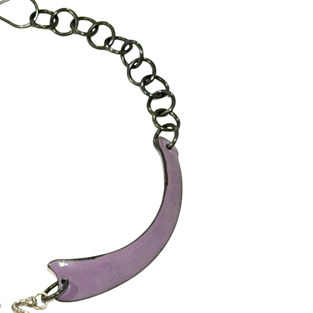 Double Snake Head Lilac Necklace