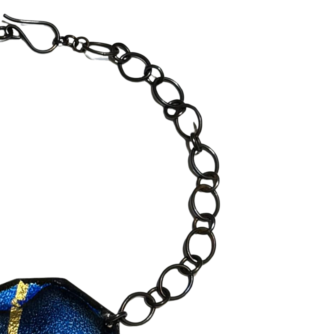 Prussian Blue & Gold Necklace