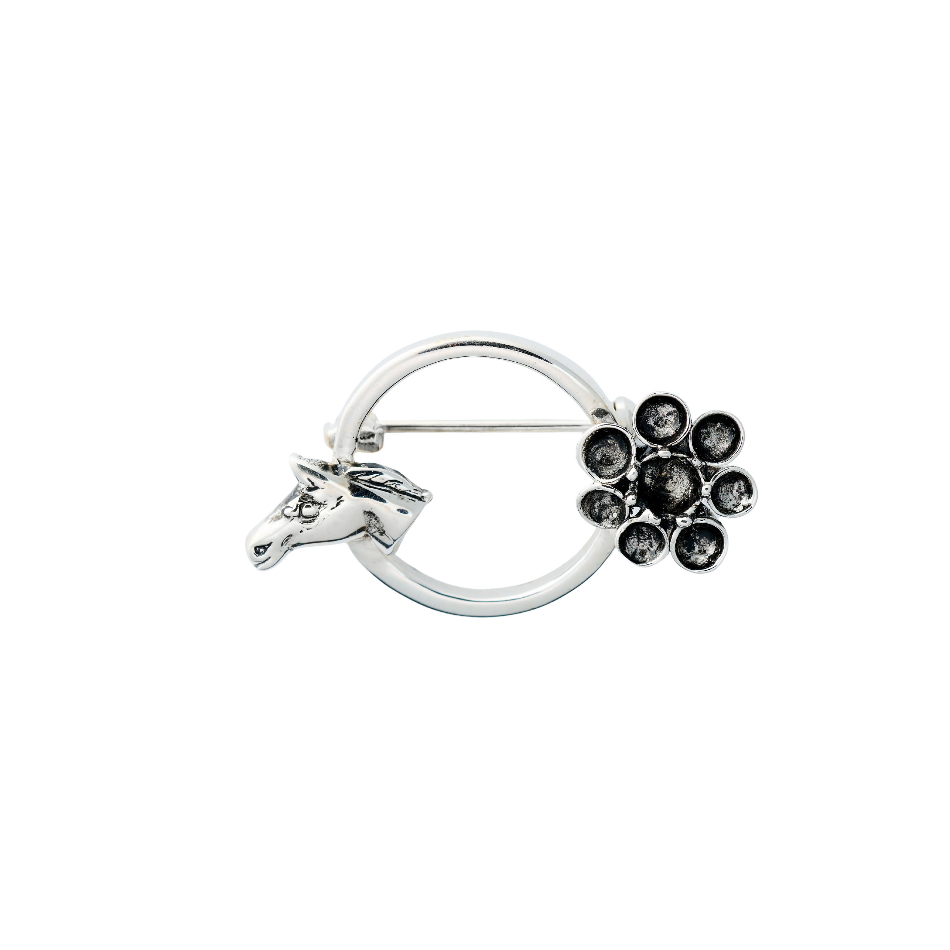 Horse Head with Flower Pin