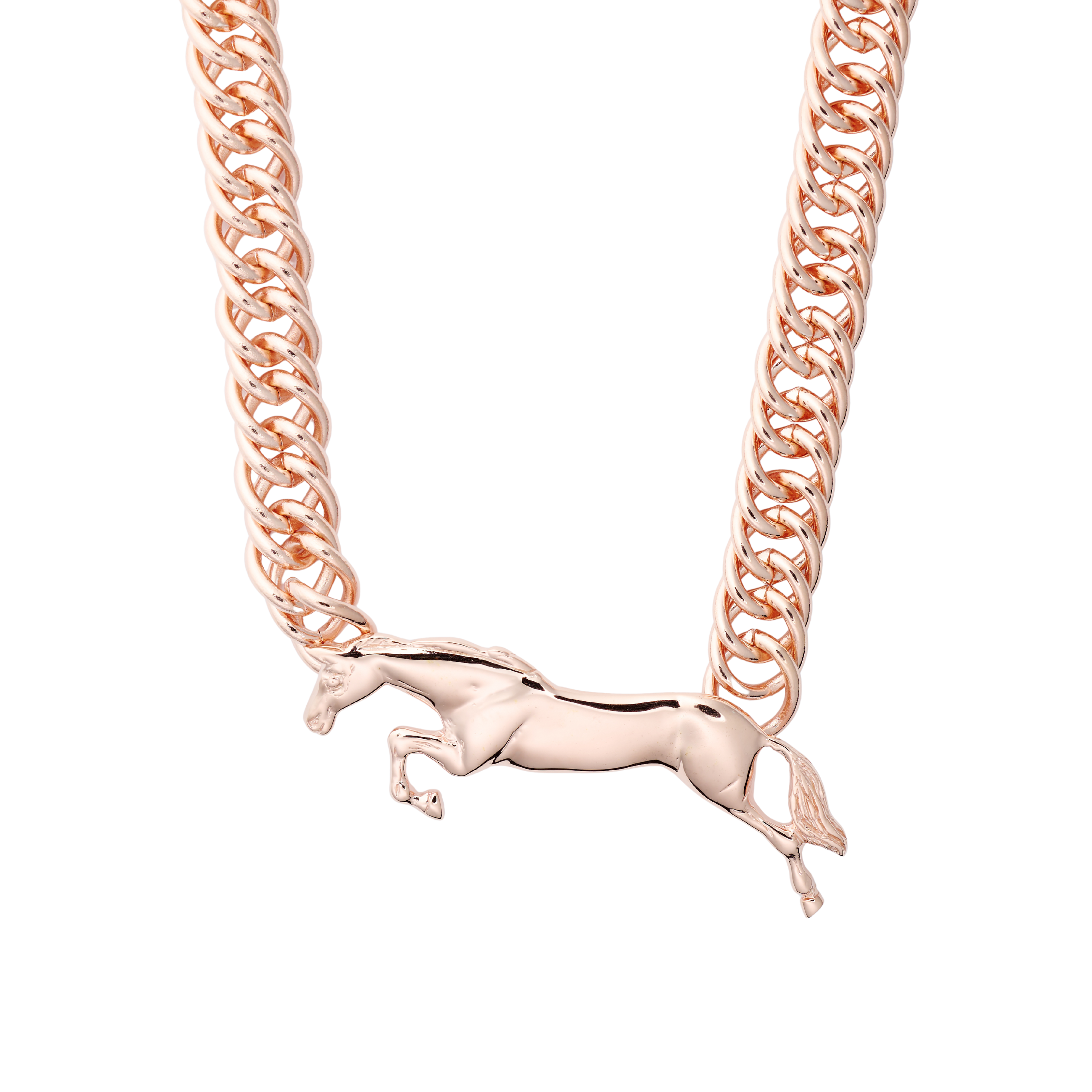 Free Jumping Horse Pendant with Curb Chain
